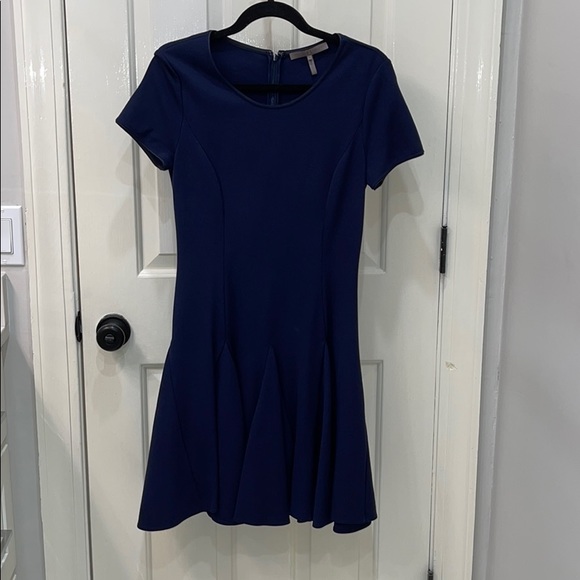 HALSTON HERITAGE Navy Stretch Ponte Dress EUC! - Picture 3 of 11